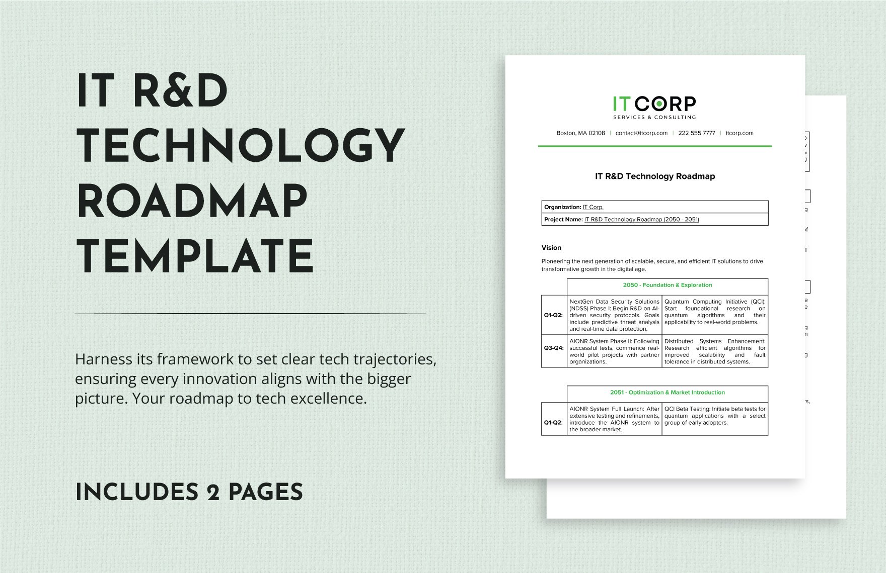IT R&D Technology Roadmap Template in Word, Google Docs, PDF