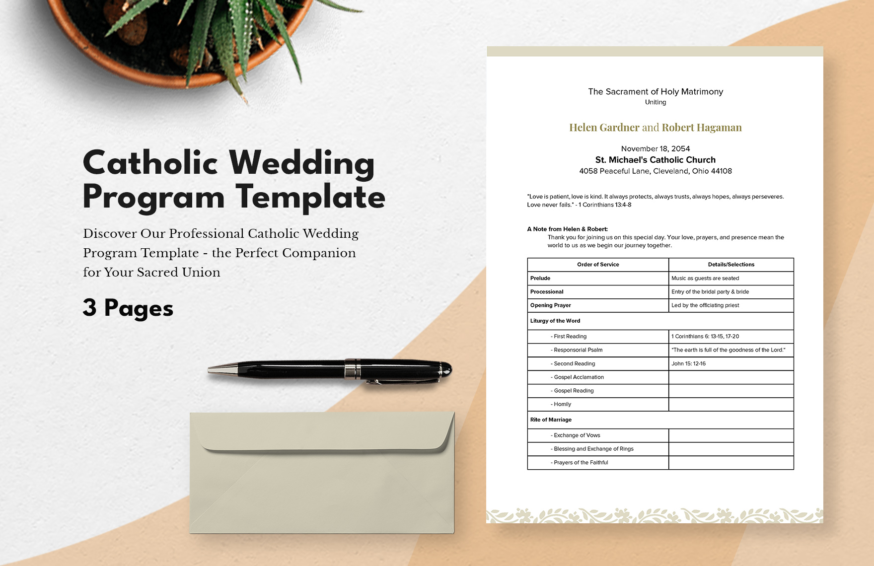Editable Wedding Program Templates In Word To Download