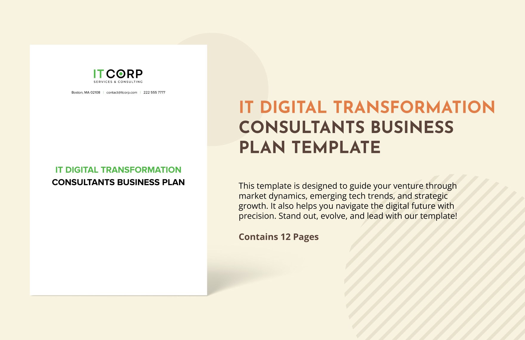 IT Digital Transformation Consultants Business Plan Template in Word, Google Docs, PDF