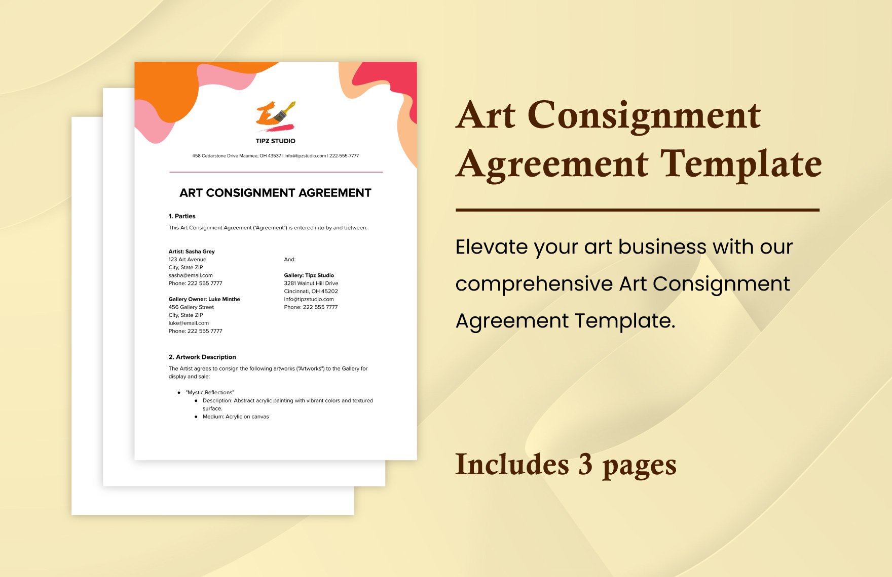 Art Consignment Agreement Template