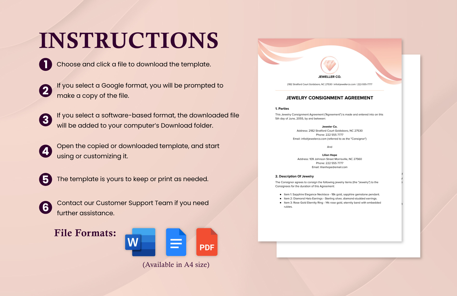 Jewelry Consignment Agreement Template