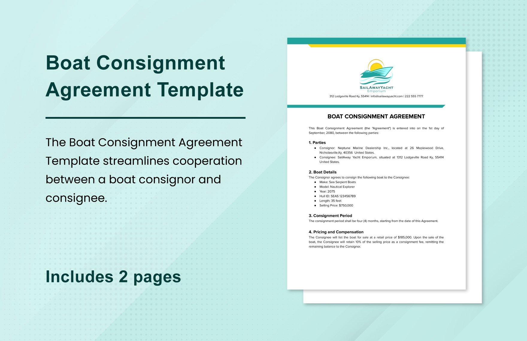 Boat Consignment Agreement Template