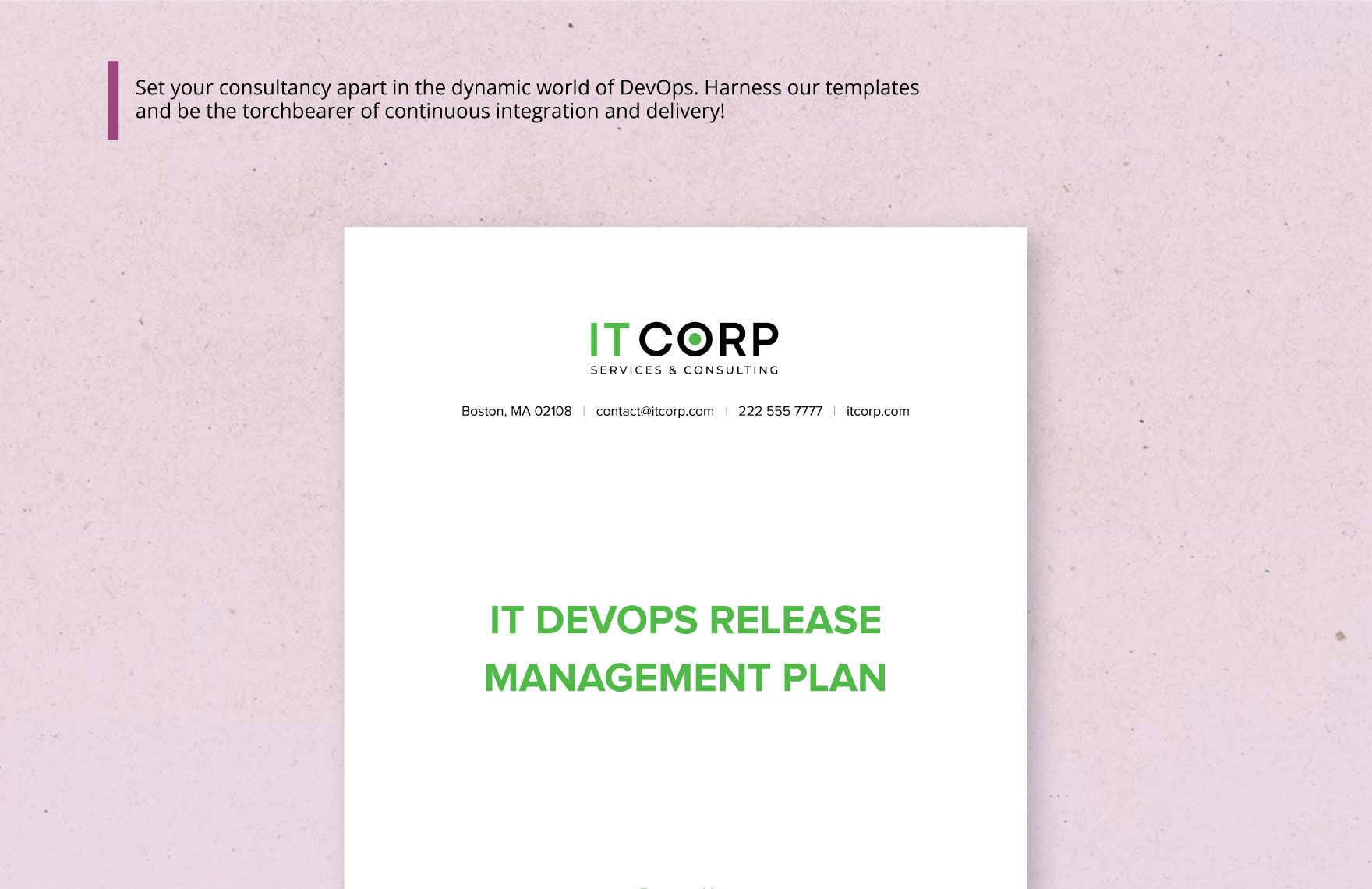 IT DevOps Release Management Plan Template