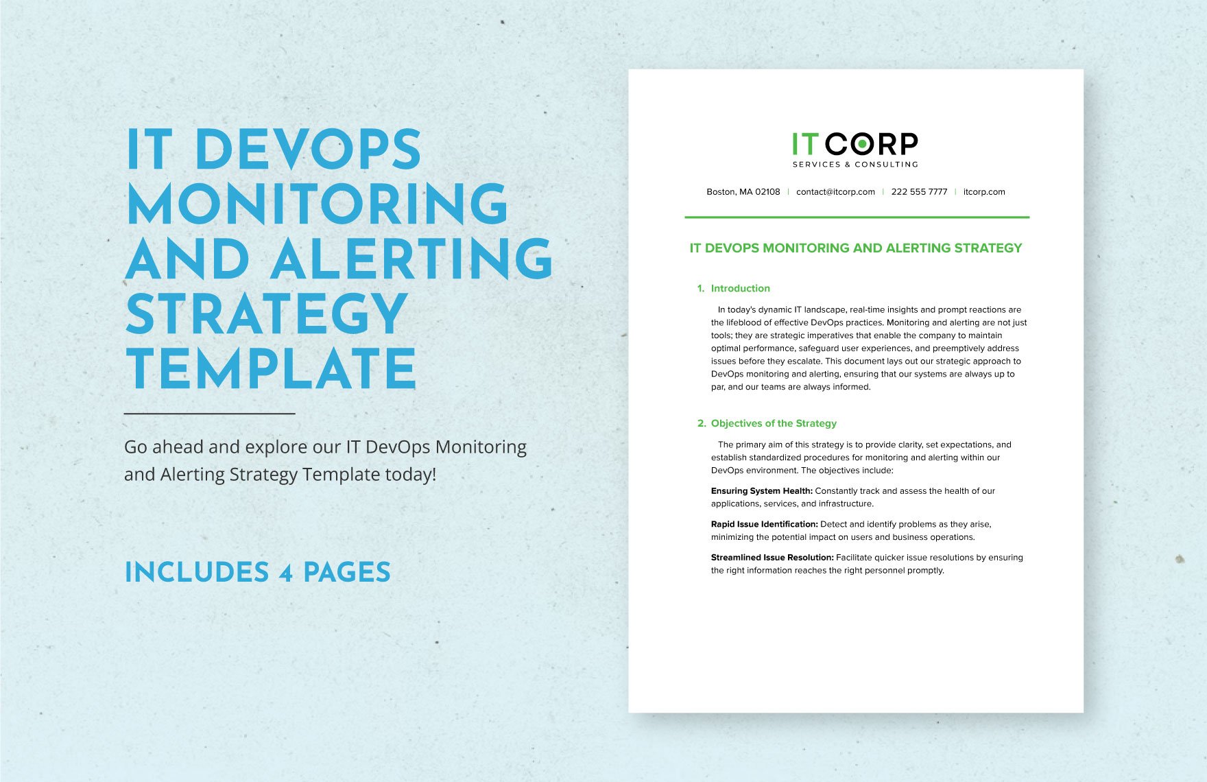 IT DevOps Monitoring and Alerting Strategy Template in Word, Google Docs, PDF