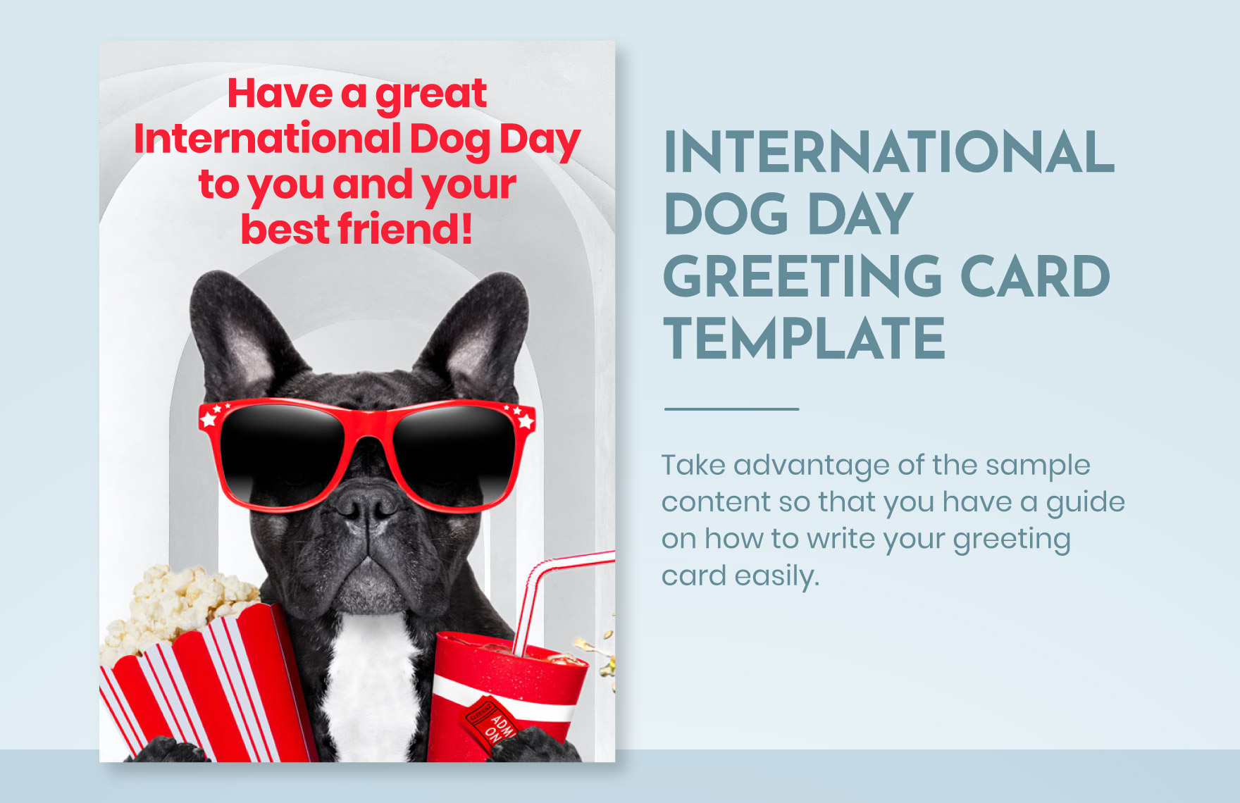 International Dog Day  Greeting Card Template in Word, Google Docs, Illustrator, PSD