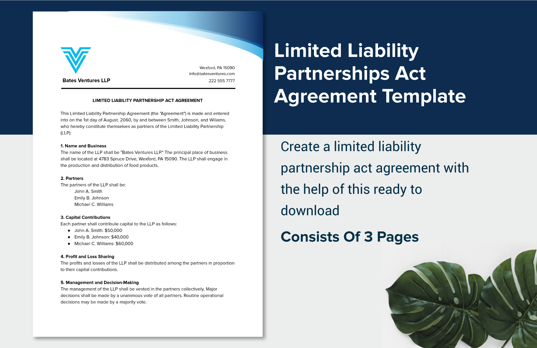 Limited Liability Partnerships Act Agreement Template