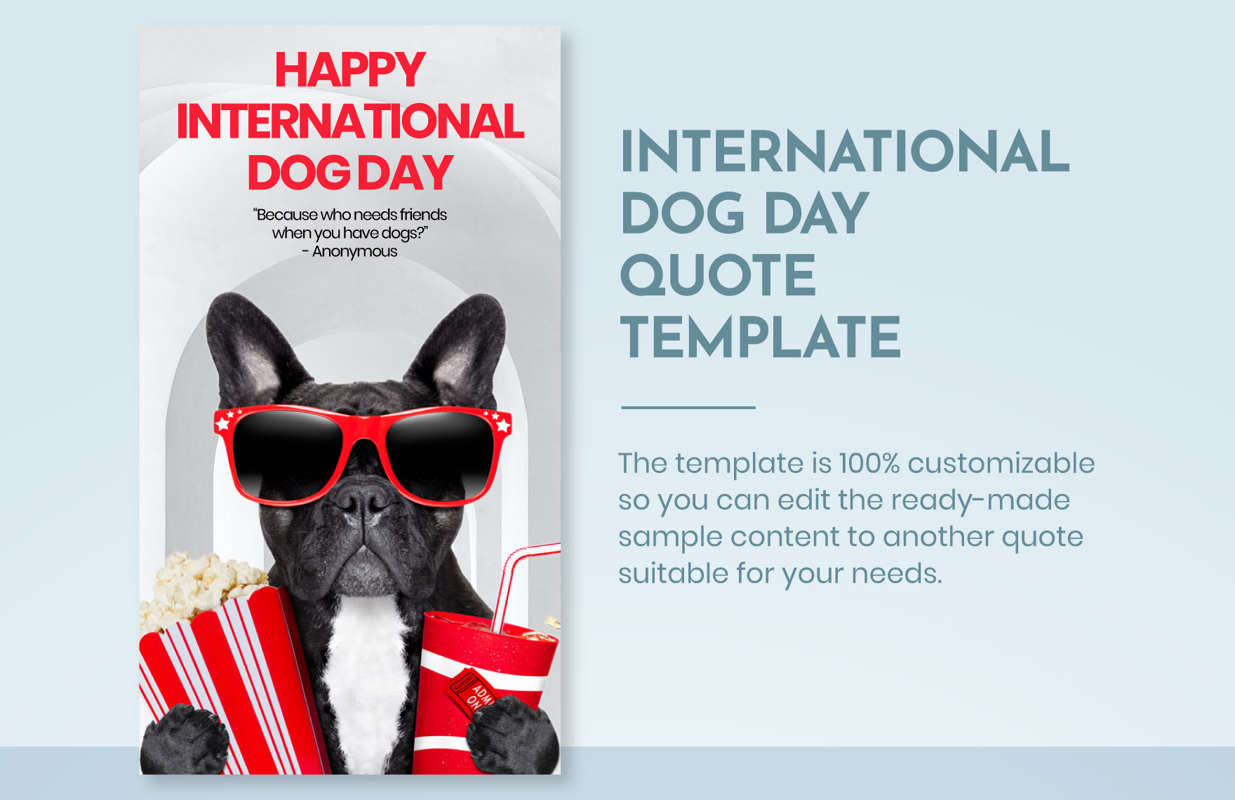 Free International Dog Day  Quote Template in Illustrator, PSD, PNG