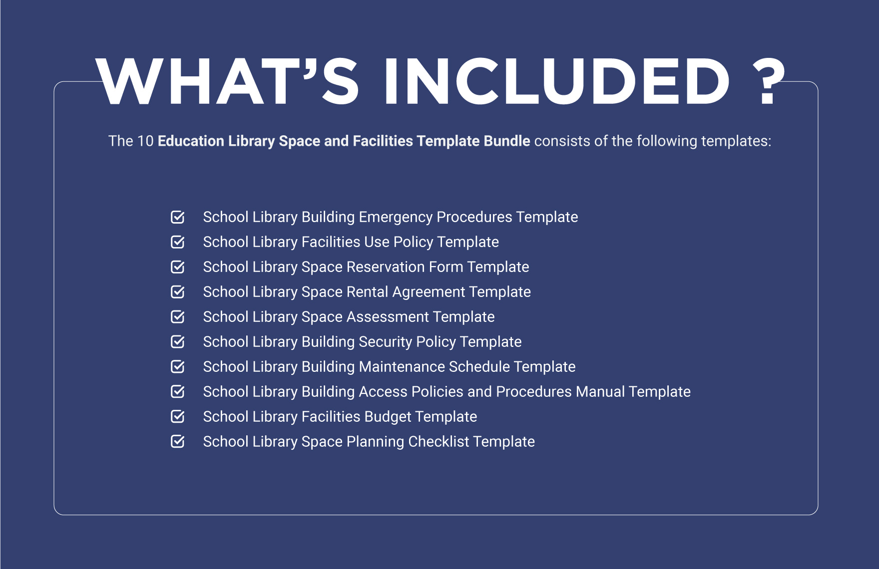 10 Education Library Space and Facilities Template Bundle