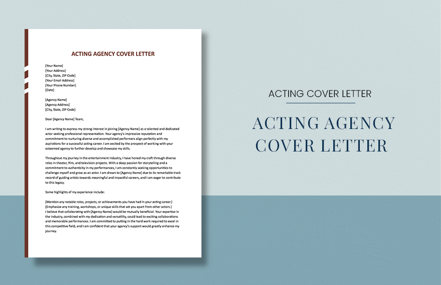 Acting Agency Cover Letter