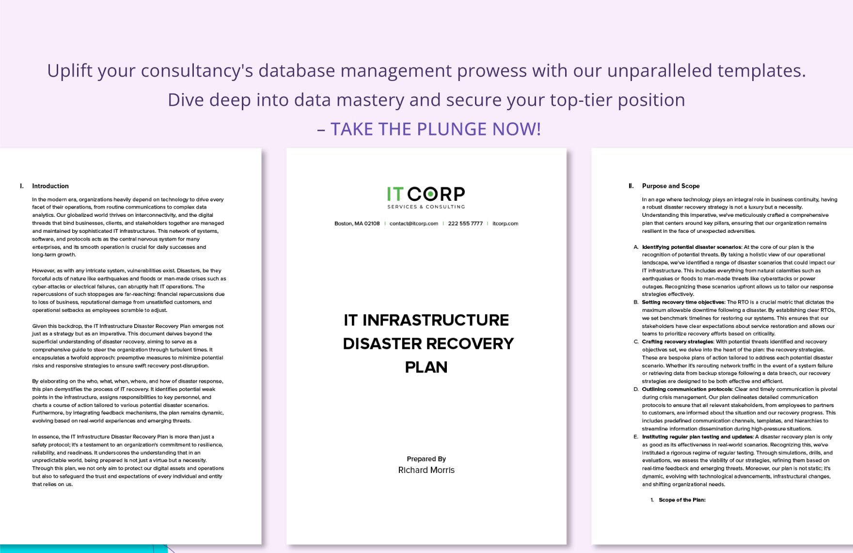 IT Infrastructure Disaster Recovery Plan Template
