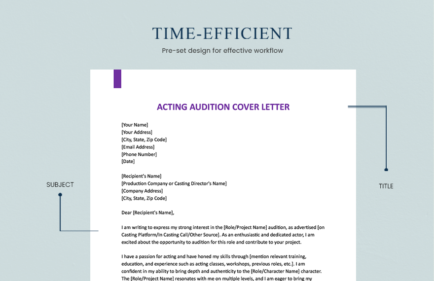 Acting Audition Cover Letter