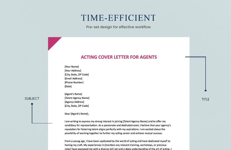 Acting Cover Letter For Agents