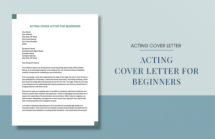 Acting Cover Letter For Beginners