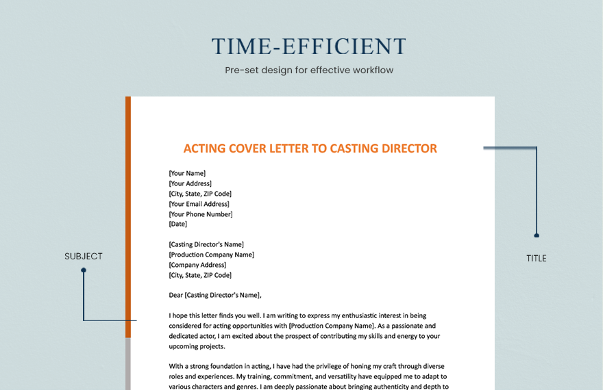 Acting Cover Letter To Casting Director