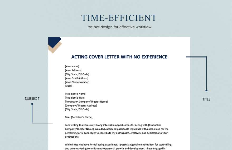 Acting Cover Letter With No Experience