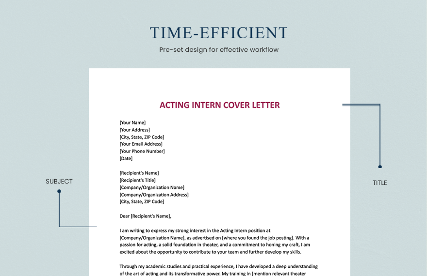 Acting Intern Cover Letter