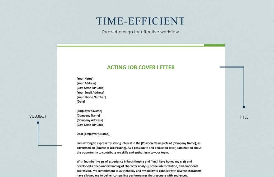 Acting Job Cover Letter