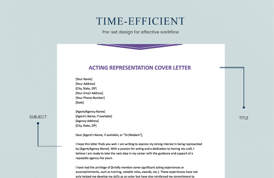 Acting Representation Cover Letter