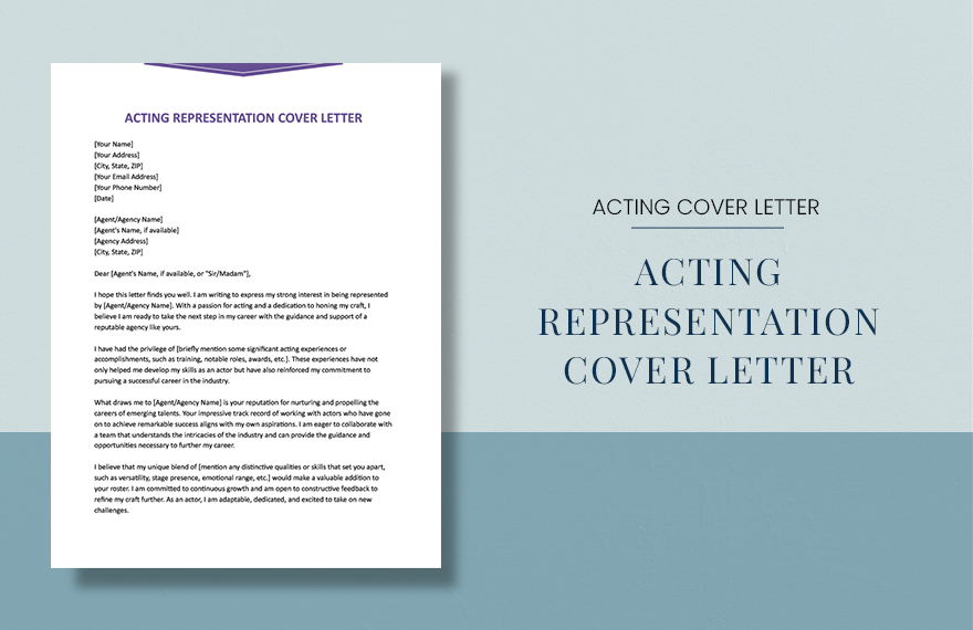 Acting Representation Cover Letter