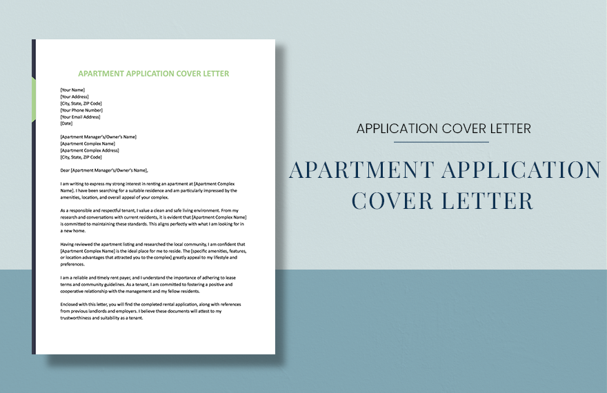 Apartment Application Cover Letter
