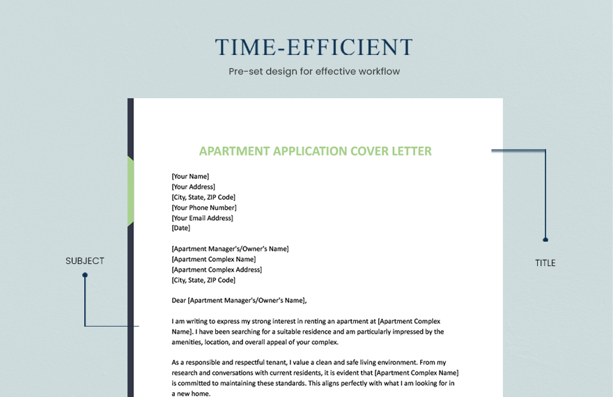 cover letter apartment application