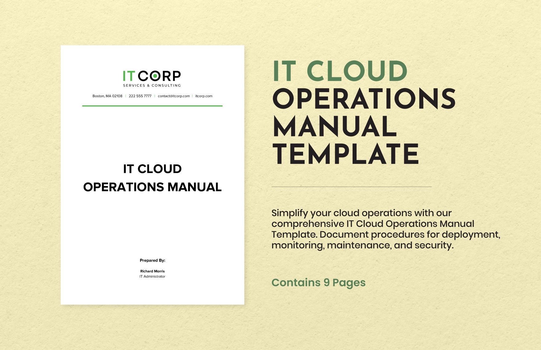 IT Cloud Operations Manual Template in Word, Google Docs, PDF