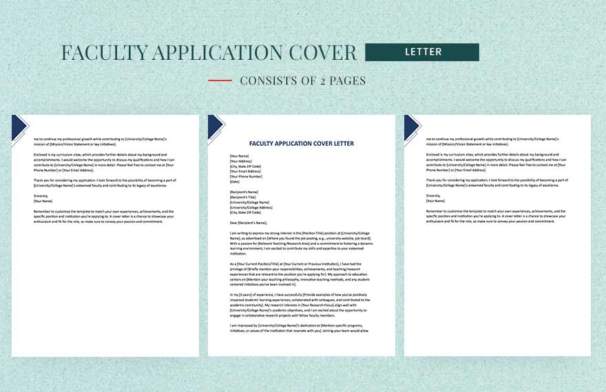 Faculty Application Cover Letter