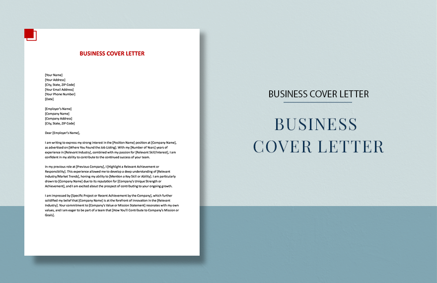 Business Cover Letter in Word, Google Docs, Apple Pages