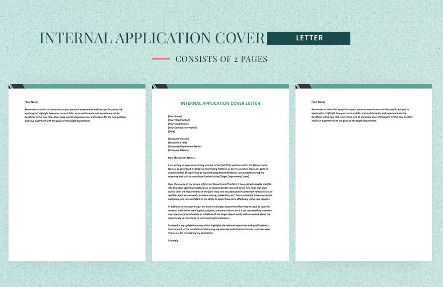 Internal Application Cover Letter