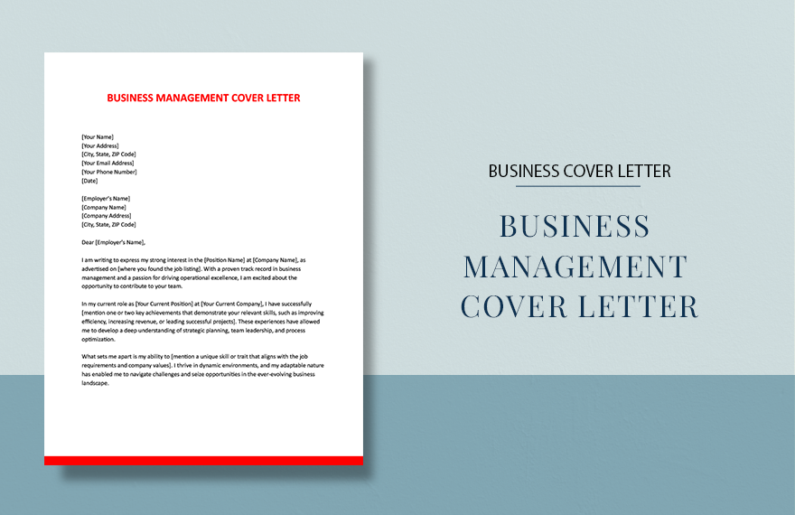 Free Business Management Cover Letter in Word, Google Docs, Apple Pages