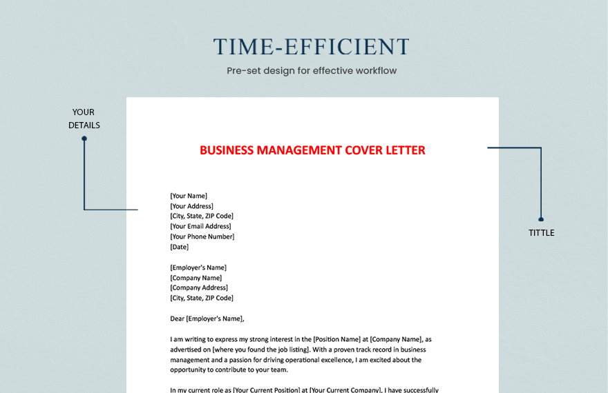 Business Management Cover Letter