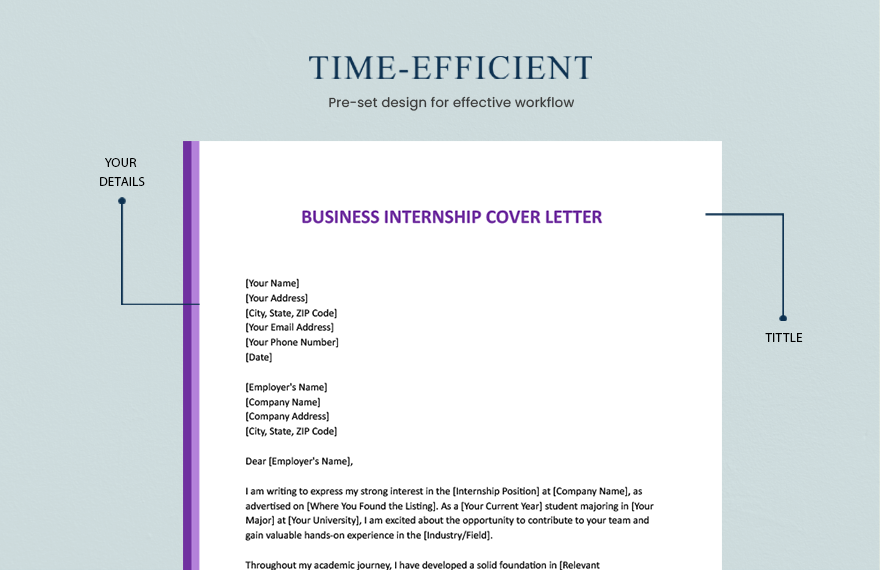 Business Internship Cover Letter