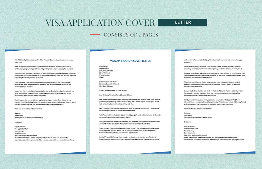 Visa Application Cover Letter