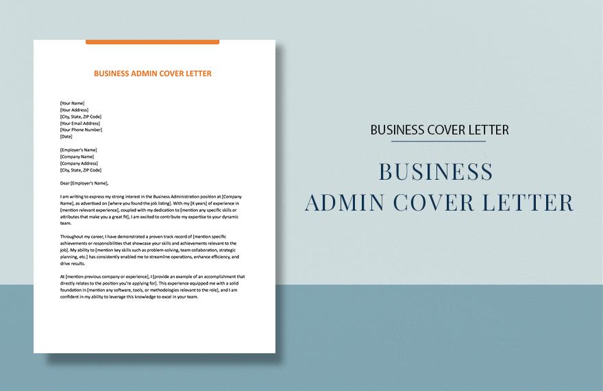 Business Admin Cover Letter