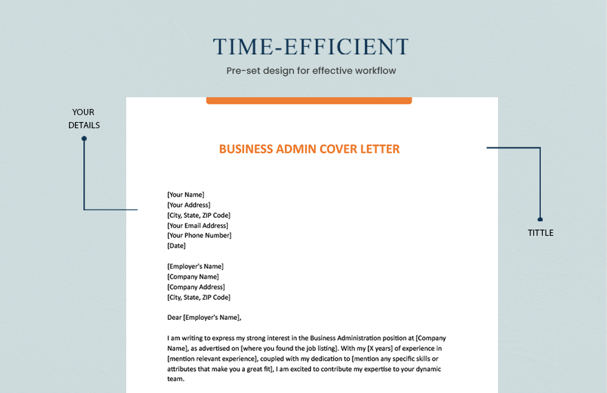 Business Admin Cover Letter