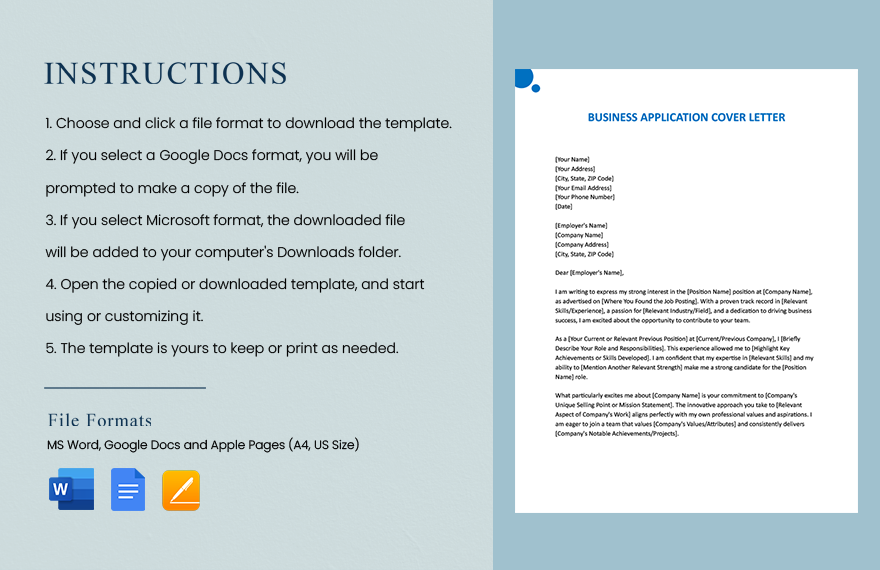 Business Application Cover Letter