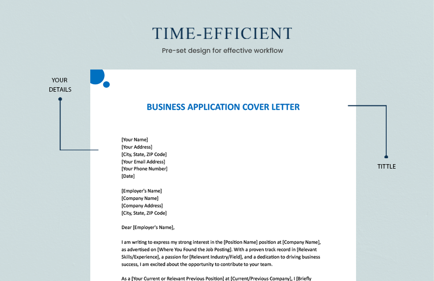 Business Application Cover Letter