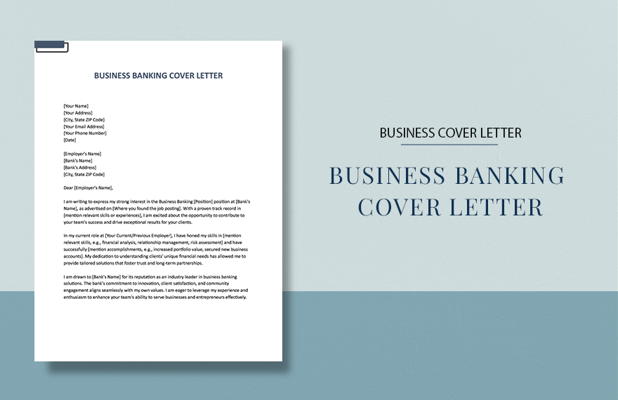 Business Banking Cover Letter