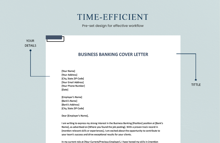 Business Banking Cover Letter