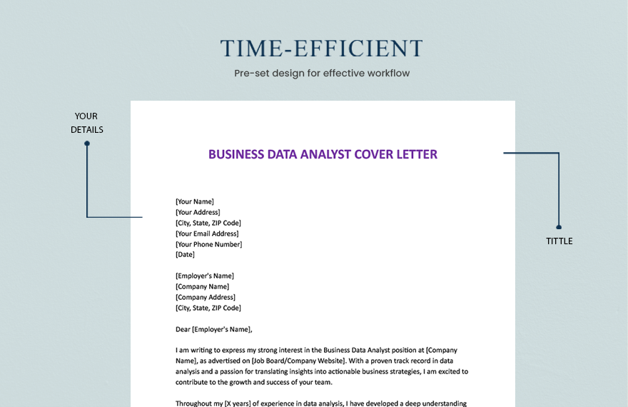 Business Data Analyst Cover Letter