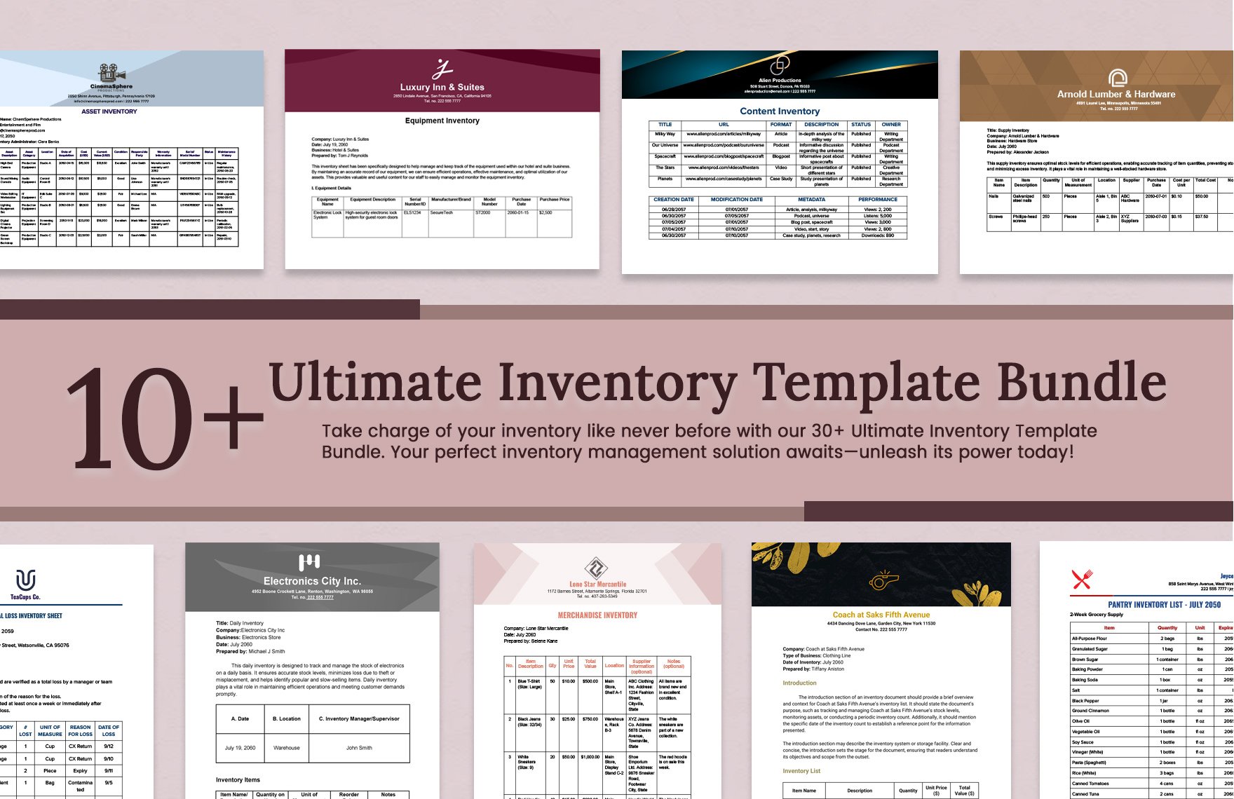 10+ Ultimate Inventory Template Bundle