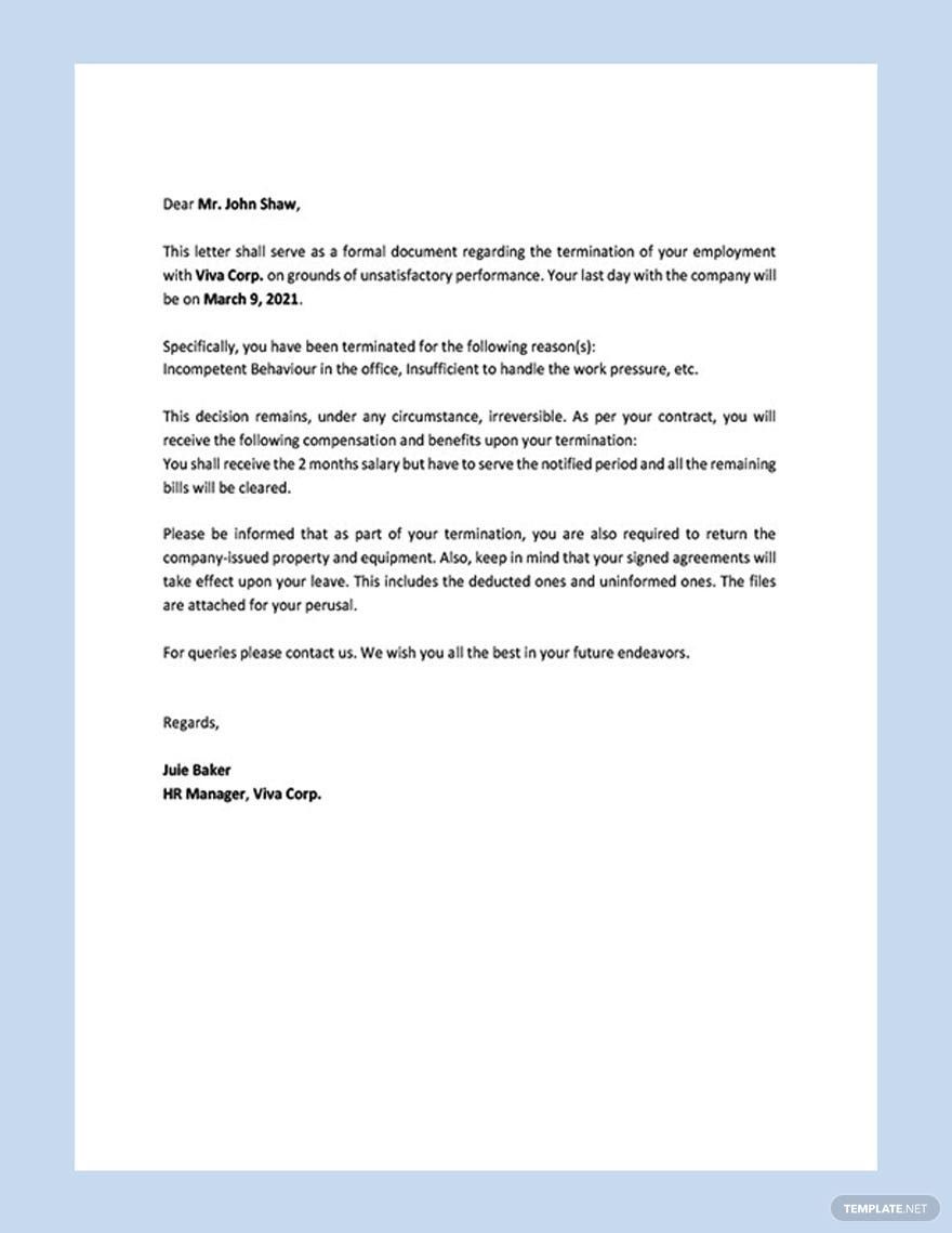 Termination Letter Templates In Word FREE Download Template