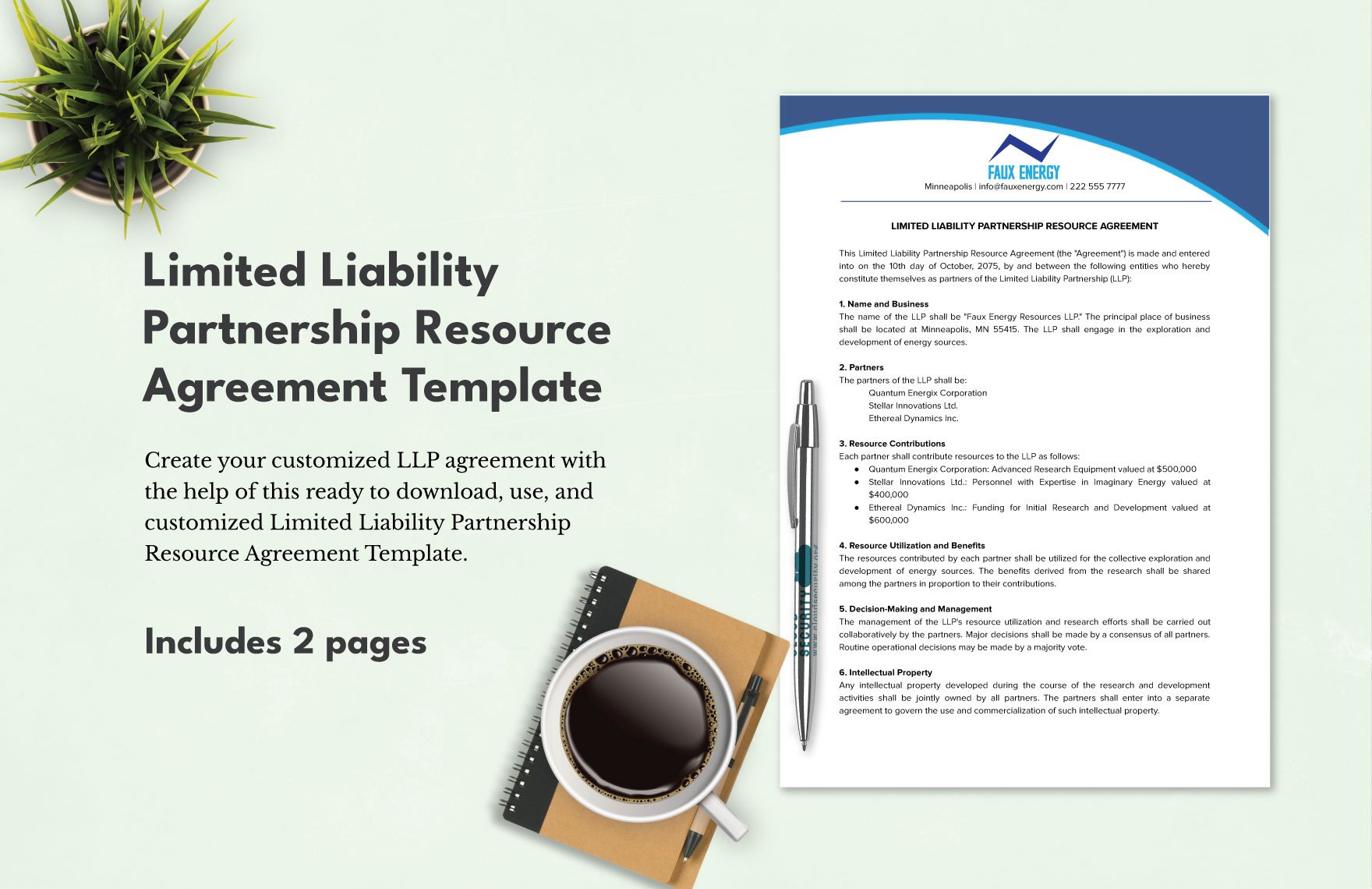 Limited Liability Partnership Resource Agreement Template