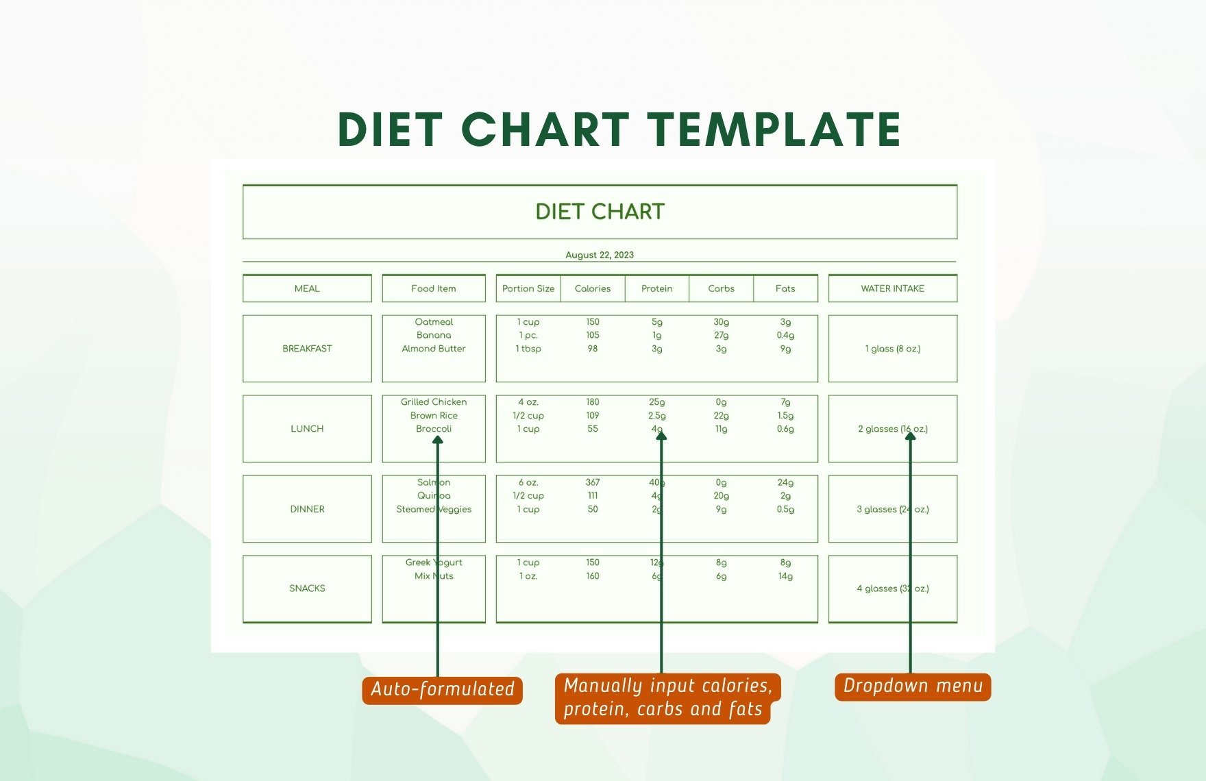 Diet Chart Template