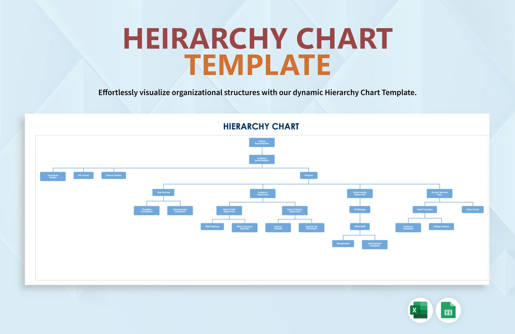 Hierarchy Chart Template in Excel, Google Sheets