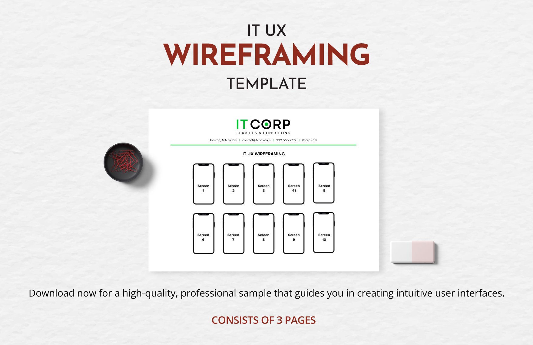 IT UX Wireframing Template in Word, Google Docs, PDF