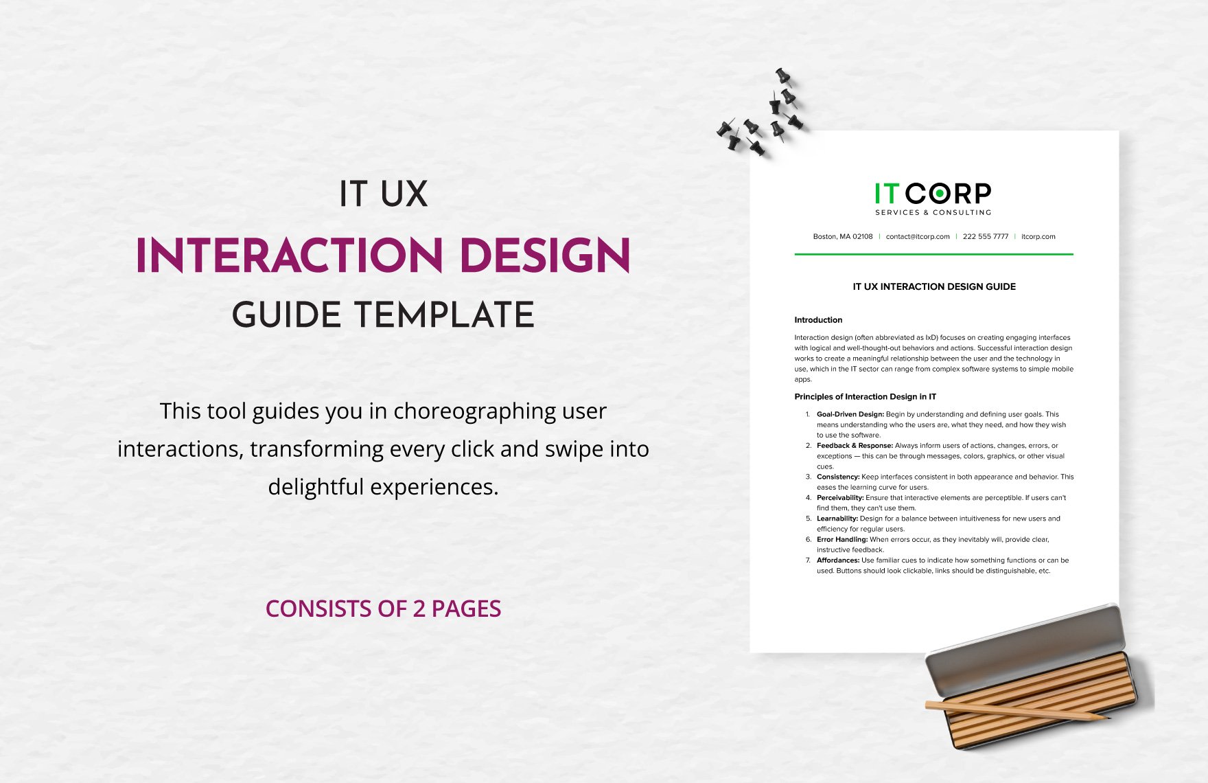 IT UX Interaction Design Guide Template in Word, Google Docs, PDF