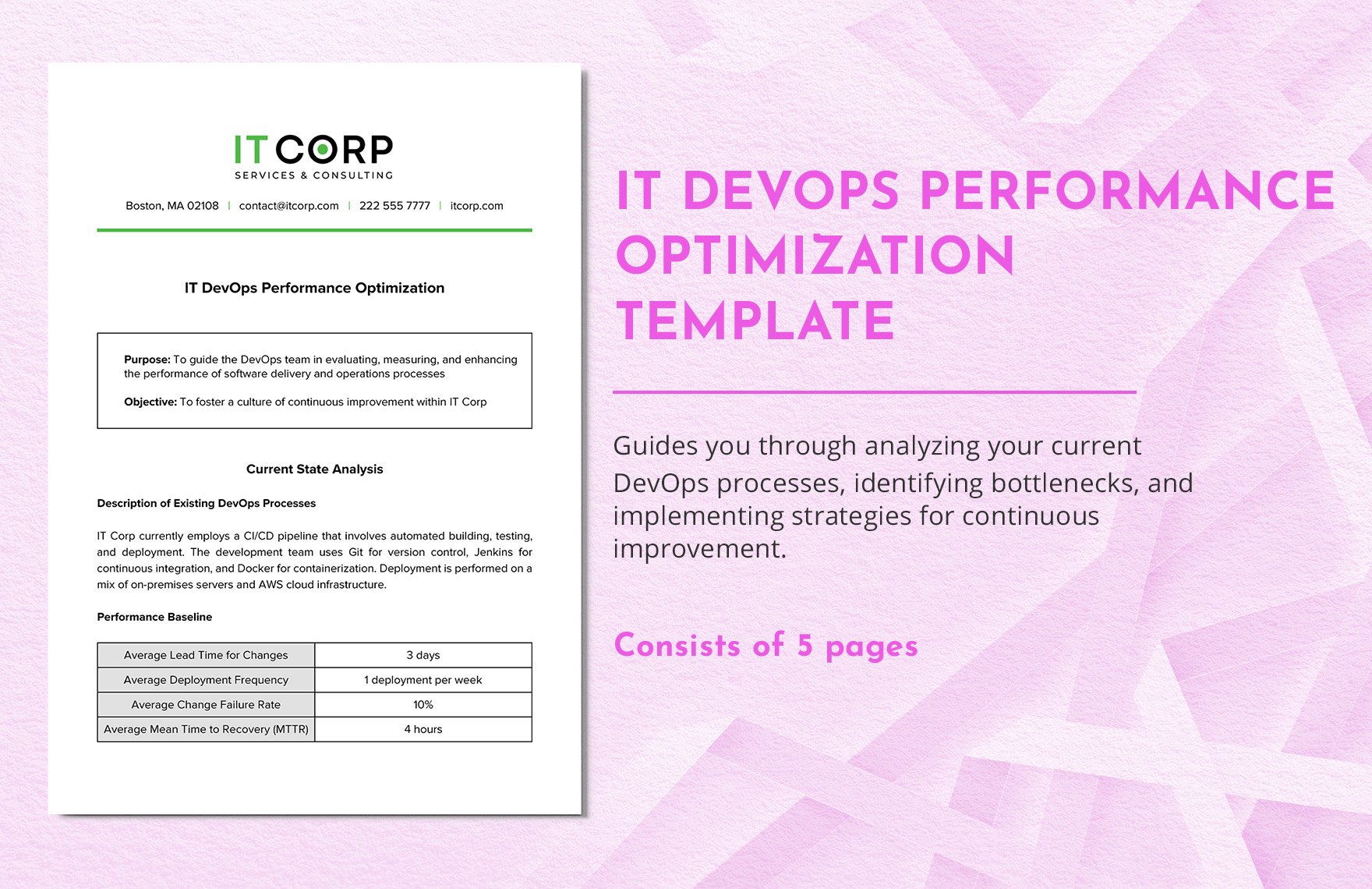 IT DevOps Performance Optimization Template in Word, Google Docs, PDF