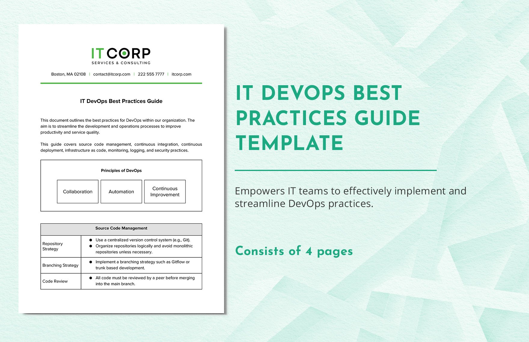 IT DevOps Best Practices Guide Template in Word, Google Docs, PDF