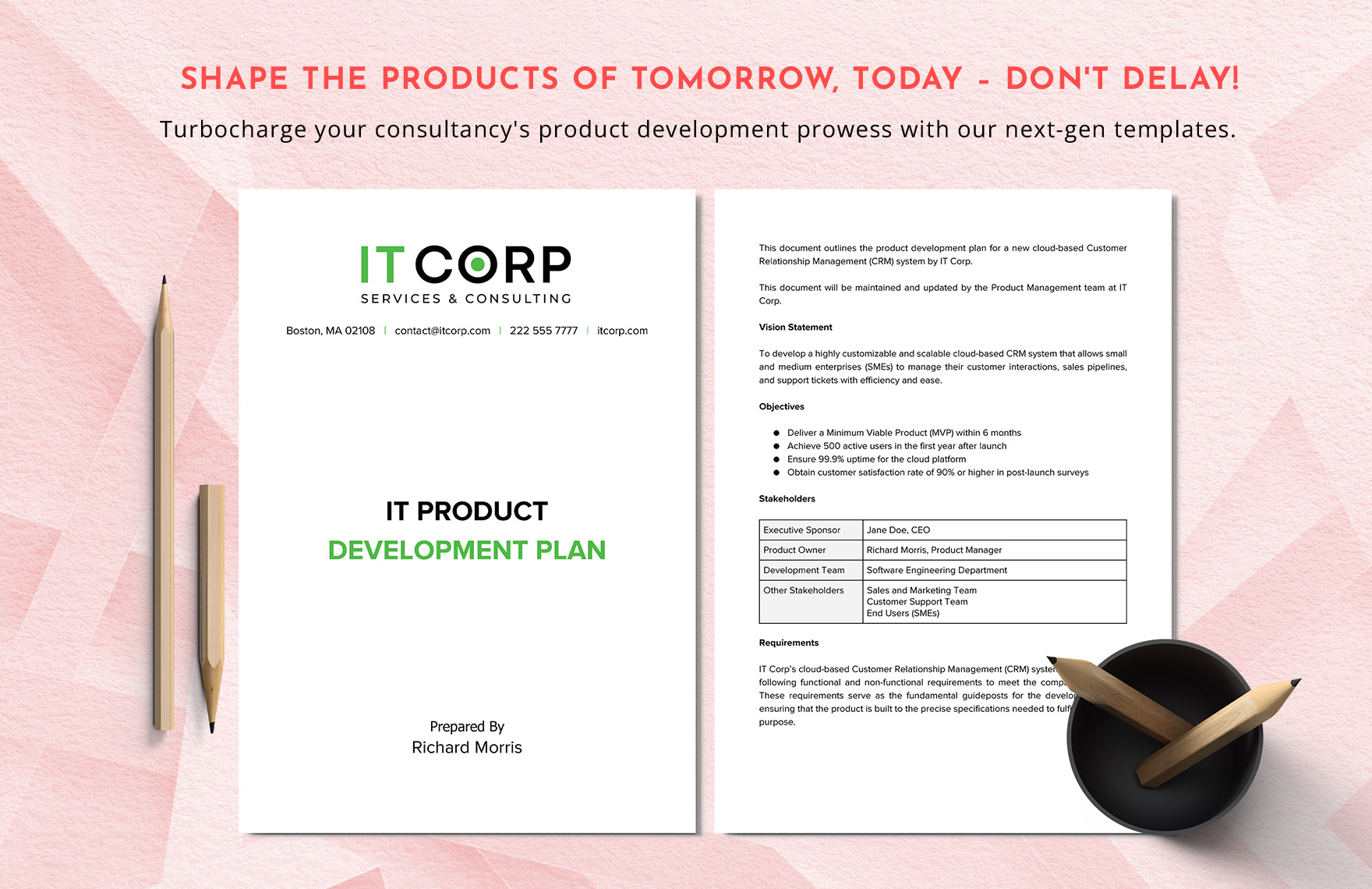 IT Product Development Plan Template